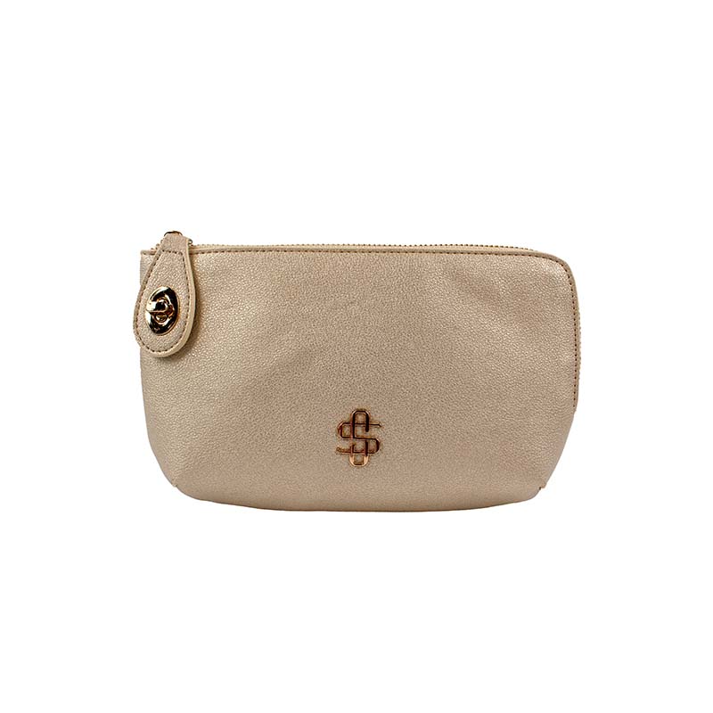 Lock Wristlet Wallet in Tan