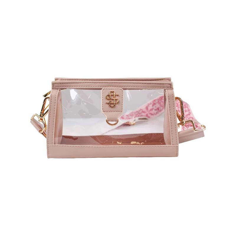 Simply Southern Almond Leather Clear Crossbody Bag