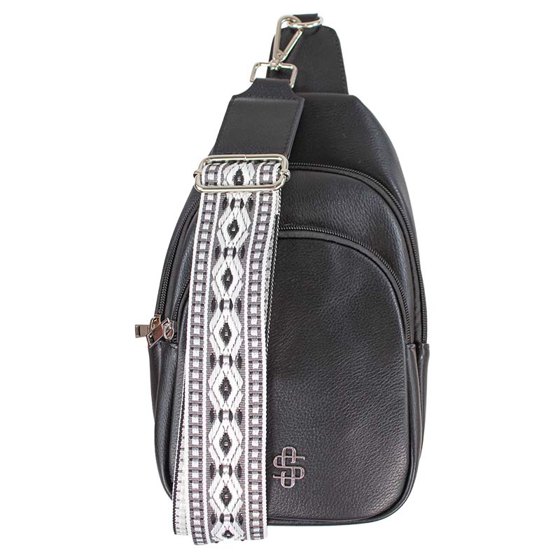 Simply Southern Black Leather Sling Bag