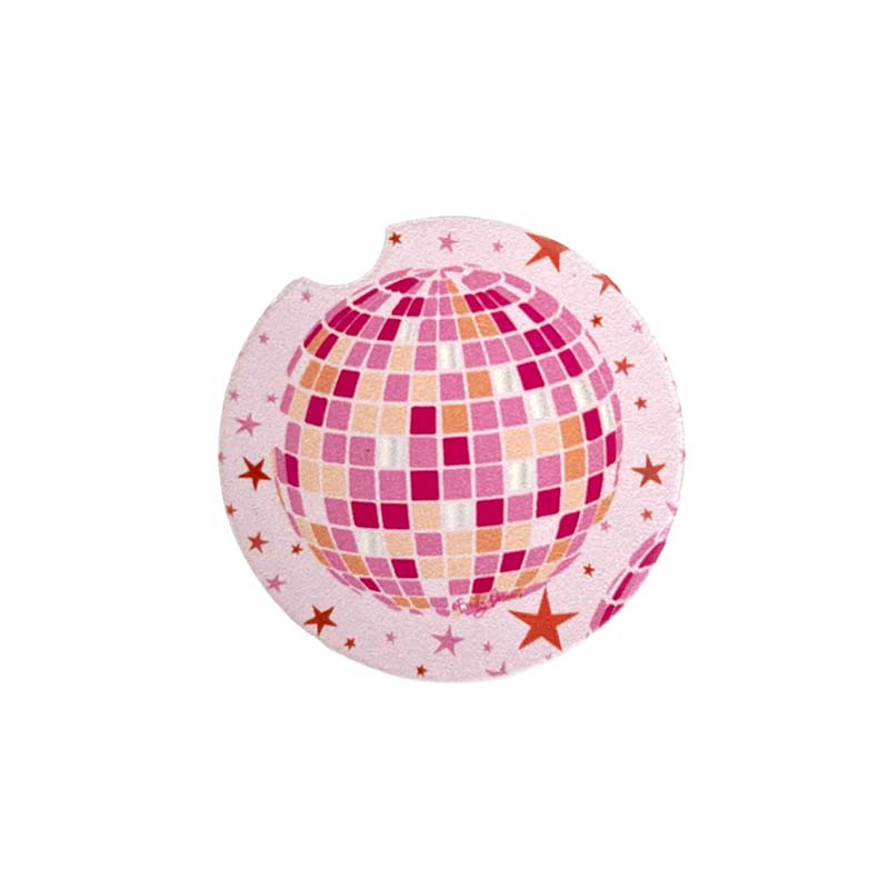 Pink Disco Ball Car Coaster