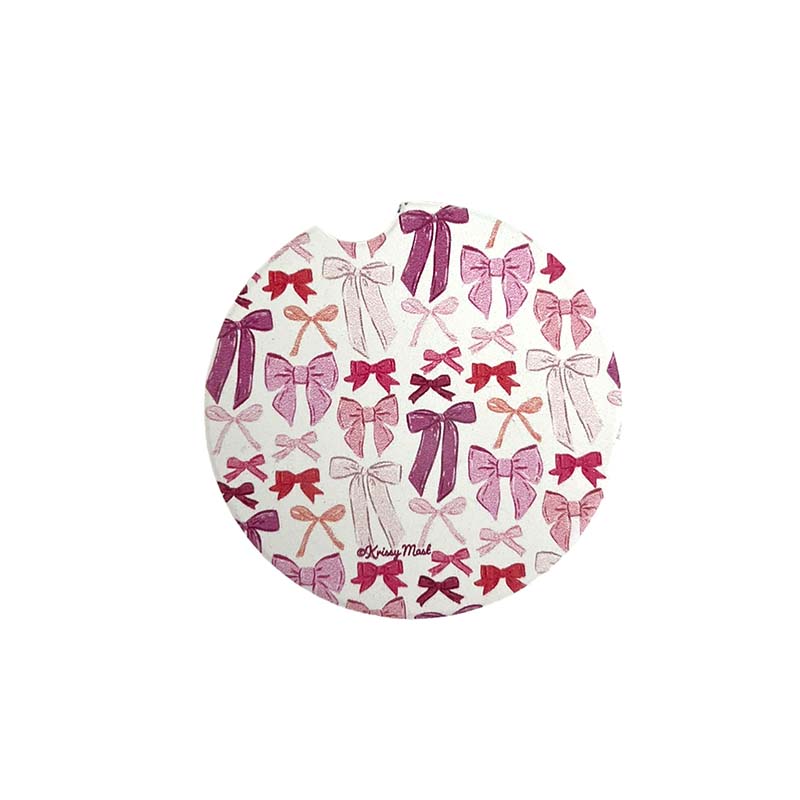 Pink Bows Car Coaster