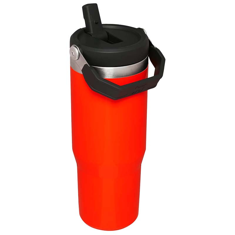 The 30oz IceFlow Flip Straw Tumbler in Blaze Orange