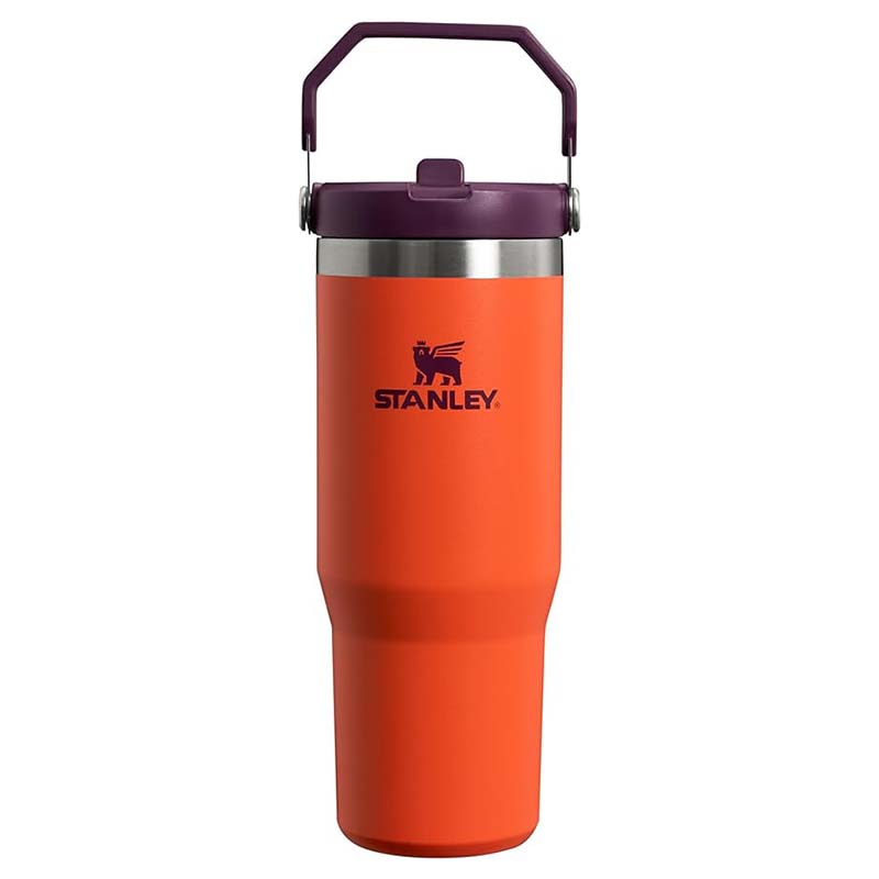 The 30oz IceFlow Flip Straw Tumbler in Tigerlily Plum