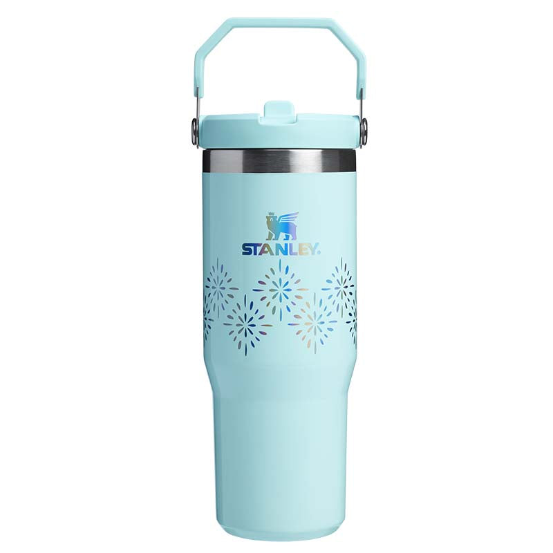 The 30oz IceFlow Flip Straw Tumbler in Seaglass Gloss