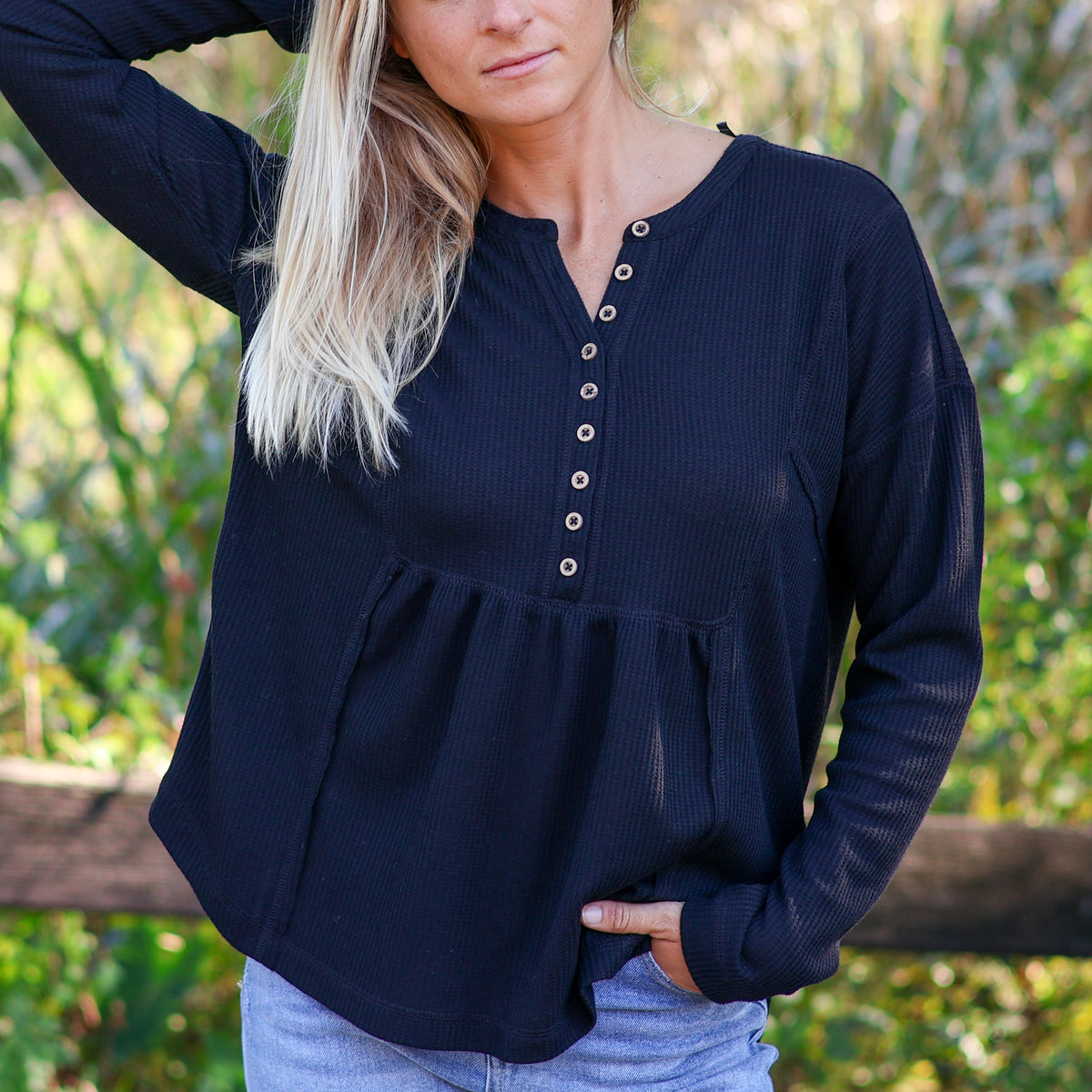 Babydoll Long Sleeve Henley