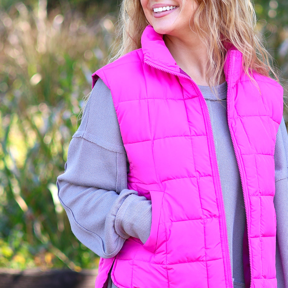 Tulip Hem Quilted Vest