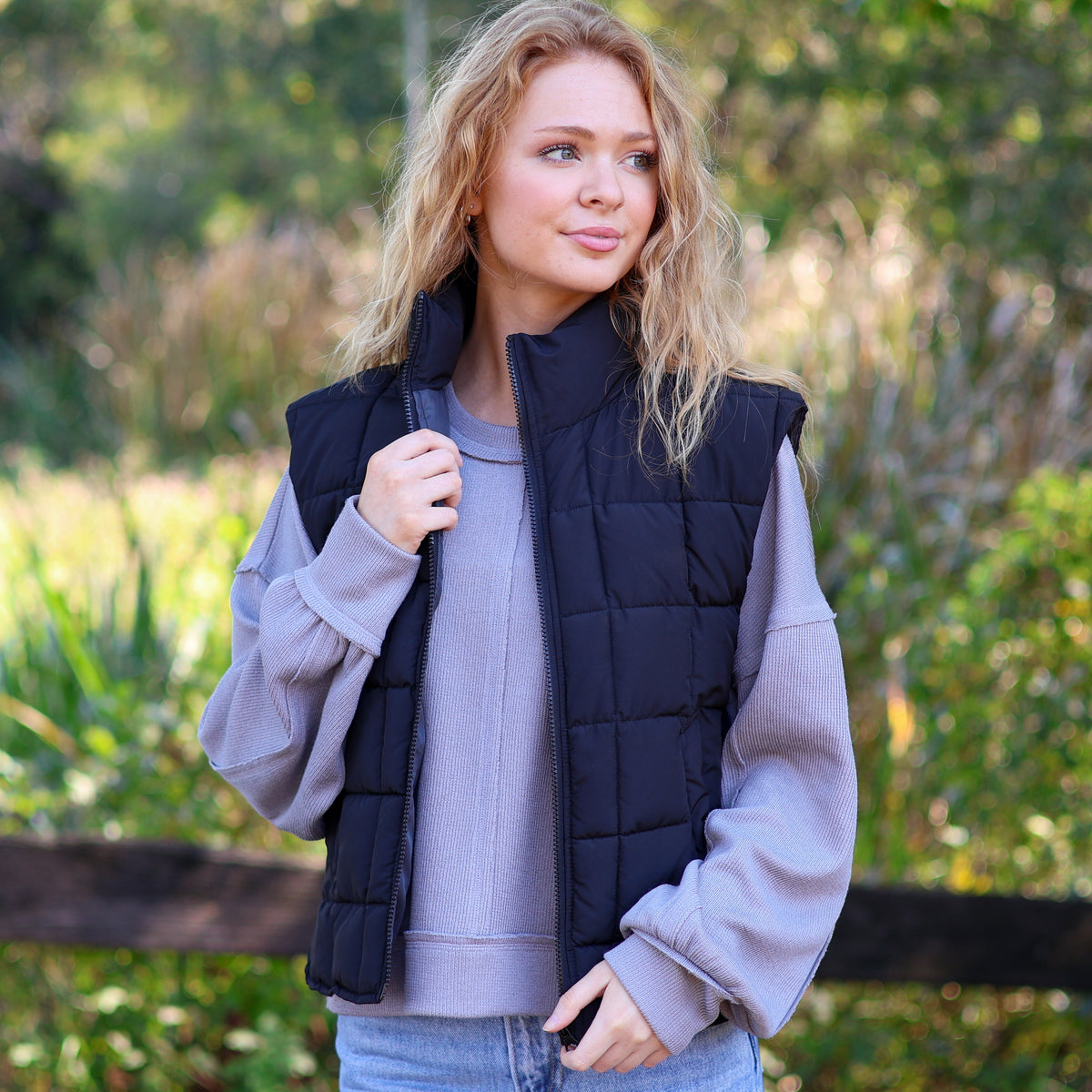 Tulip Hem Quilted Vest