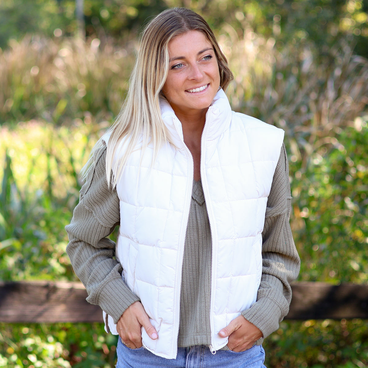 Tulip Hem Quilted Vest