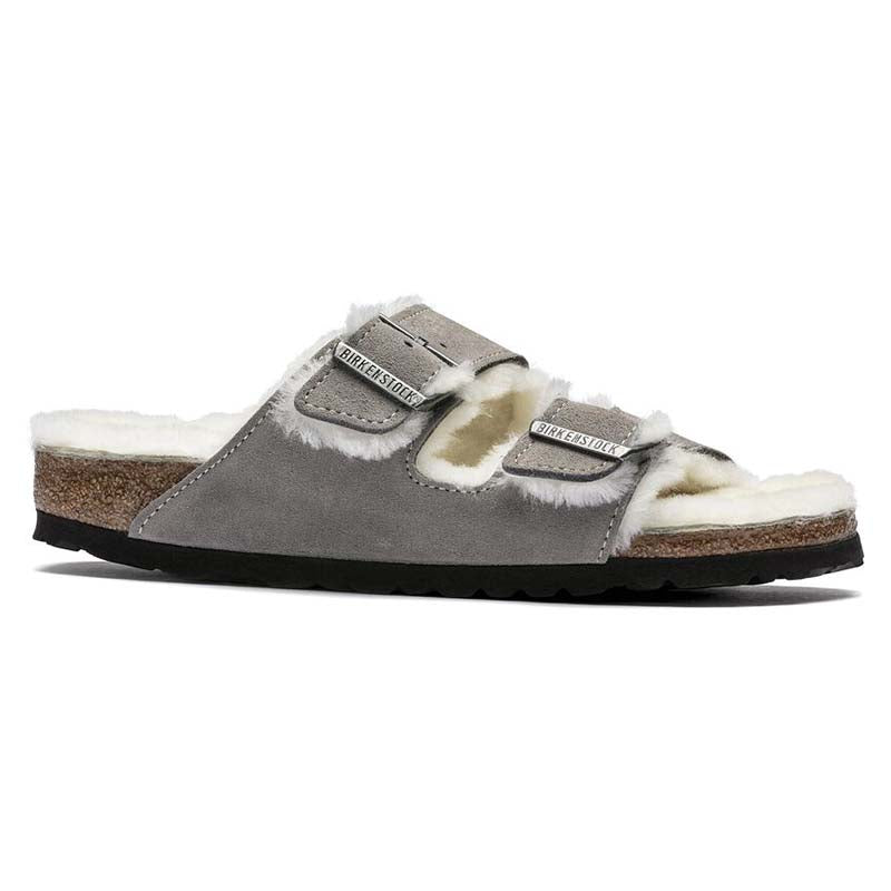 Women&#39;s Arizona Shearling Sandals in Stone Coin