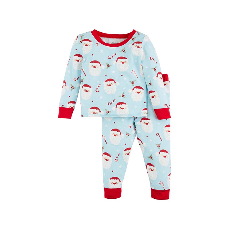 Toddler Blue Santa Glow Pajamas