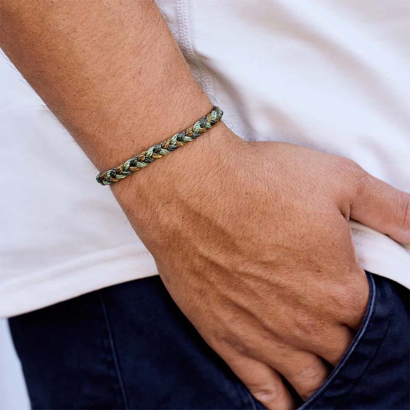 Men&#39;s Moss Wide Braided Bracelet