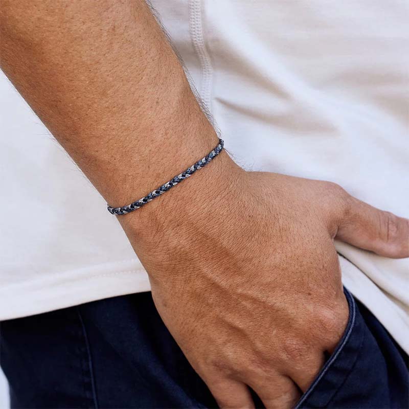 Men&#39;s Steel Mini Braided Bracelet