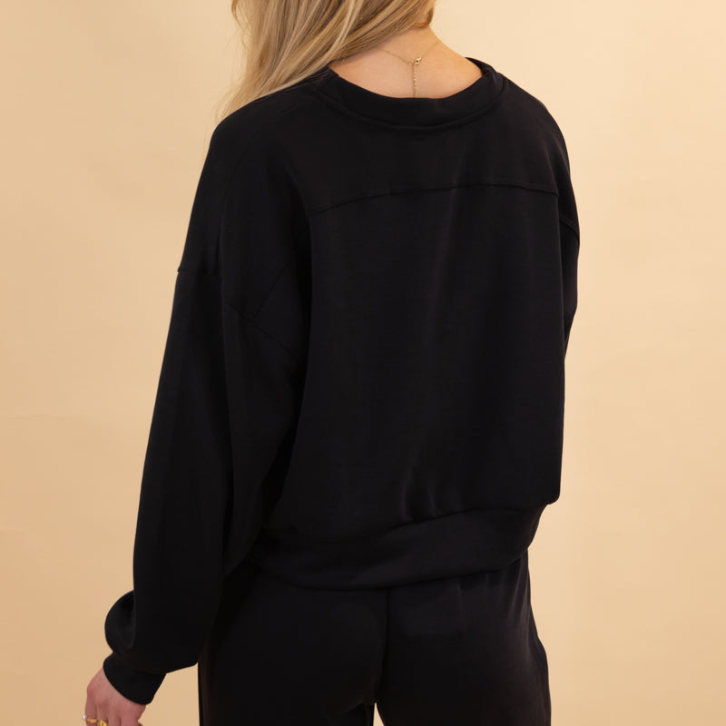 Luxe Lounge Cropped Crewneck Sweatshirt