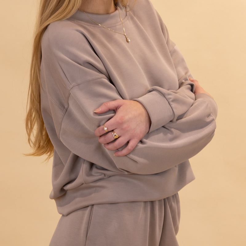 Luxe Lounge Cropped Crewneck Sweatshirt