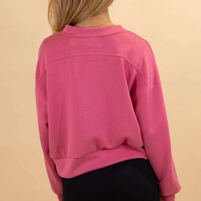 Luxe Lounge Cropped Crewneck Sweatshirt