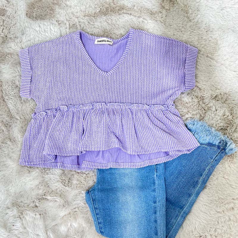 Youth Ribbed Babydoll Top