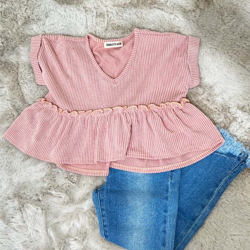 Youth Ribbed Babydoll Top