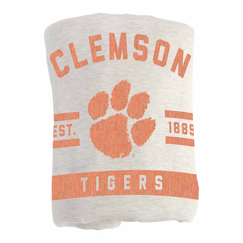 Clemson Oatmeal Sweatshirt Blanket