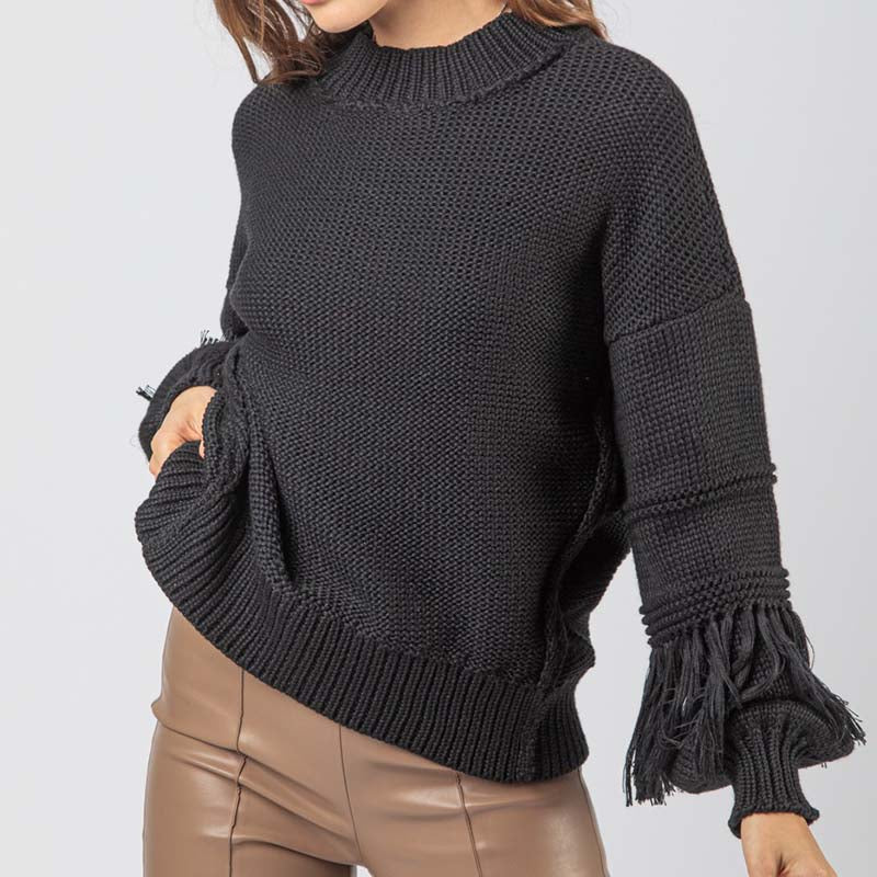 Fringe Sleeve Sweater