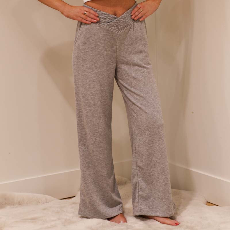 V Waist Lounge Pant in Grey