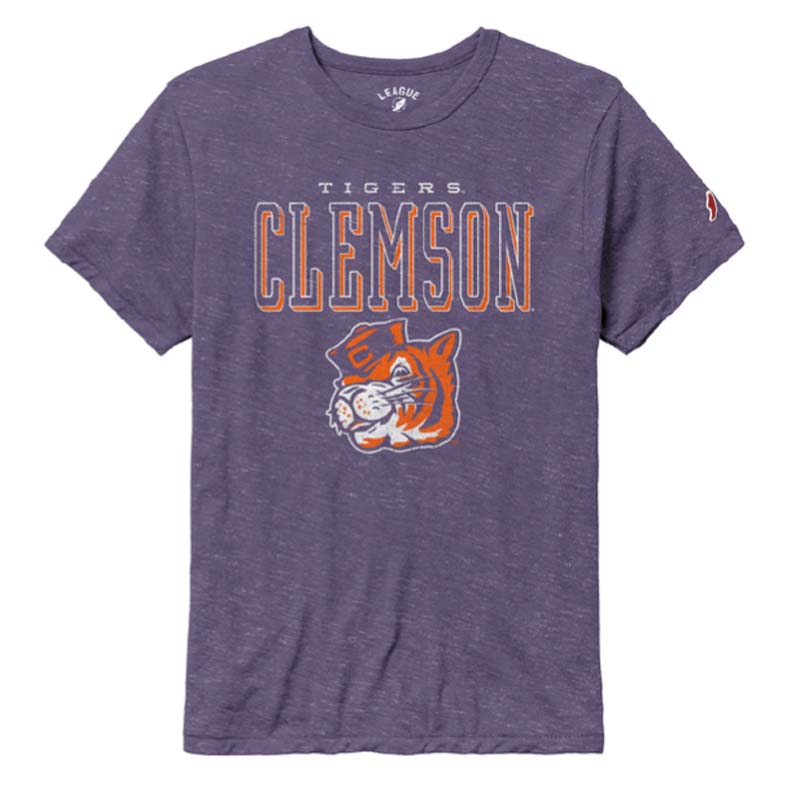 purple clemson retro tiger short sleeve t shirt