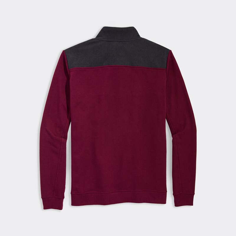 Men&#39;s Corduroy Shoulder Shep Quarter Zip Pullover in crimson