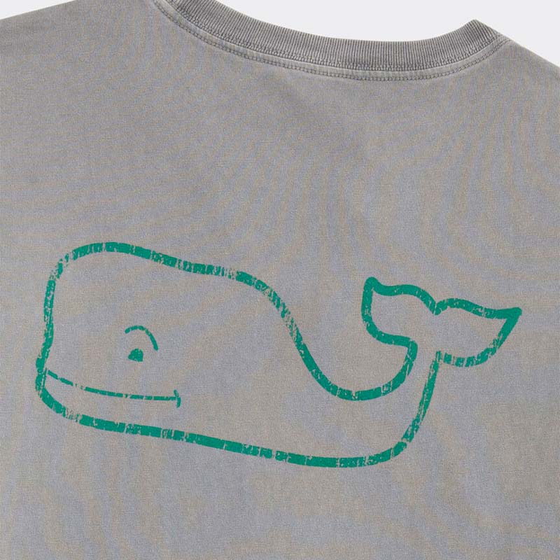 Heritage Wash Whale Short Sleeve T-Shirt in grey