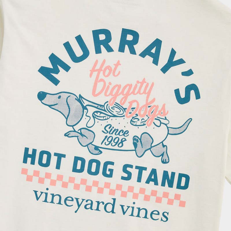 Zoomed in Vineyard Vines White Hot Diggity Dog Short Sleeve T-Shirt