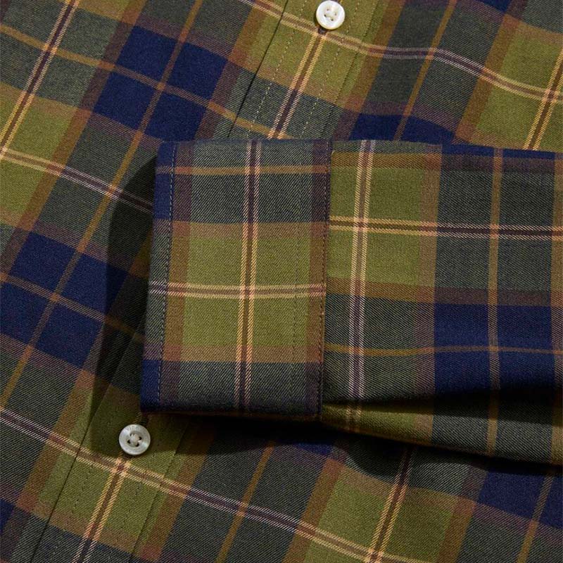 On-The-Go Brushed Twill Plaid Shirt in olive