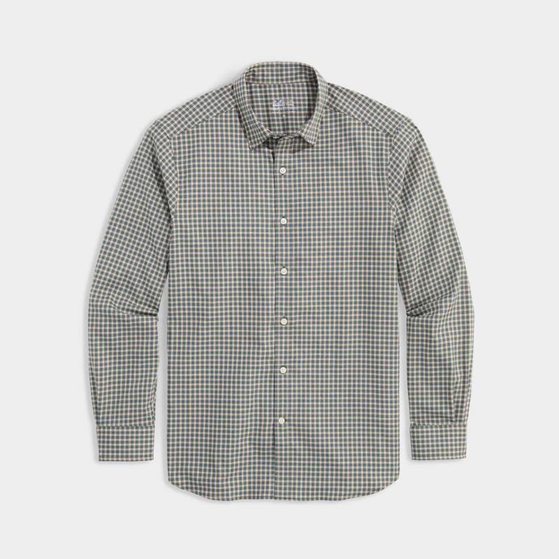 On-The-Go Brushed Twill Plaid Shirt in Olive PLD