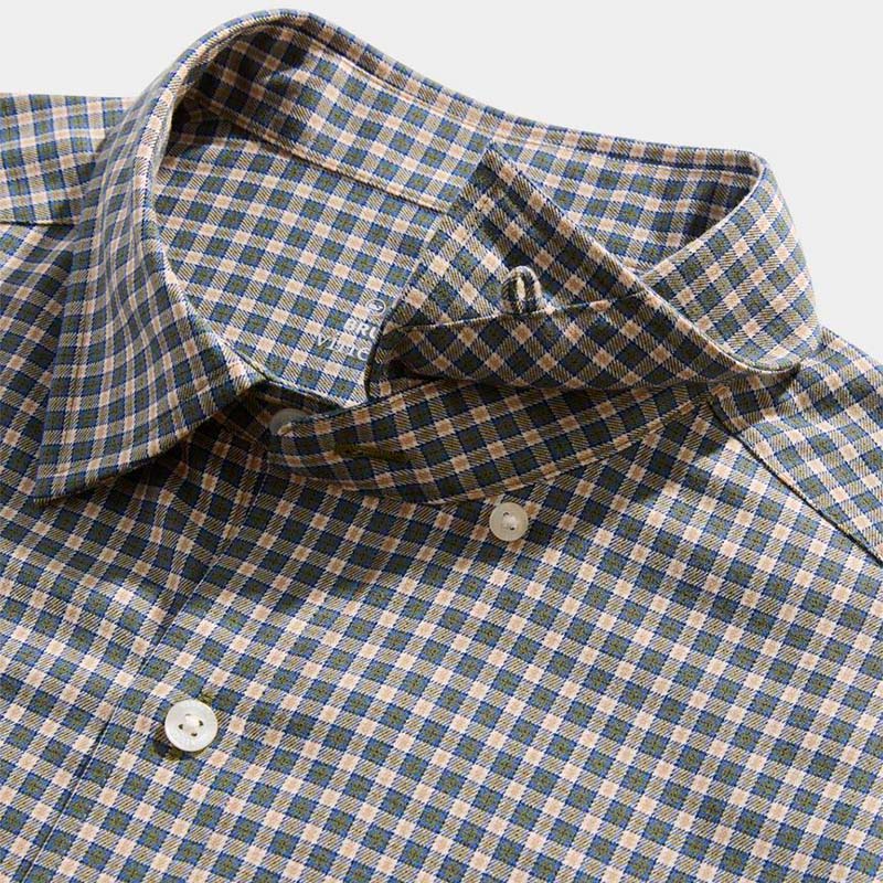 On-The-Go Brushed Twill Plaid Shirt in Olive PLD