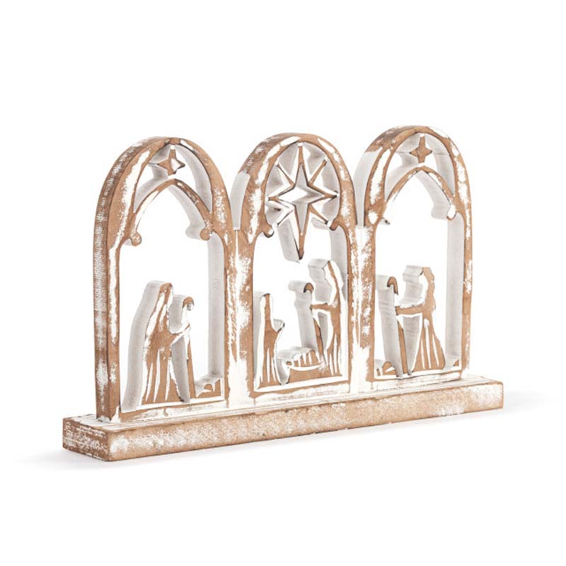 Wood Arched Nativity Scene