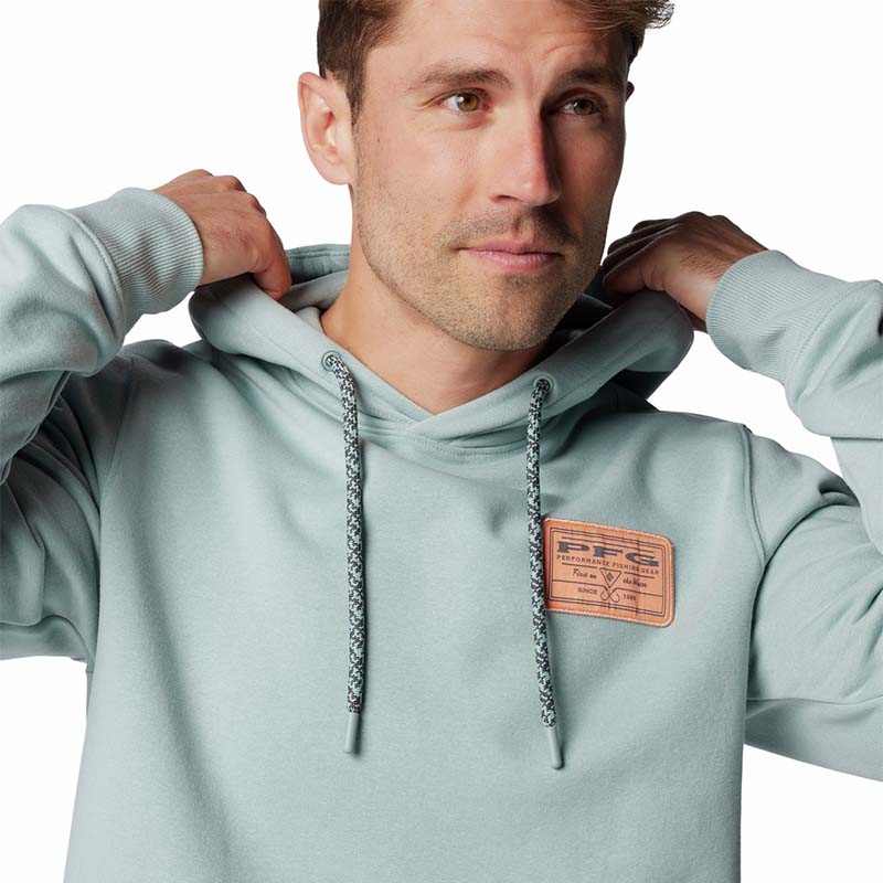 Zoomed in front shot of Columbia Sportswear Crushed Blue PFG Castback™ Hoodie