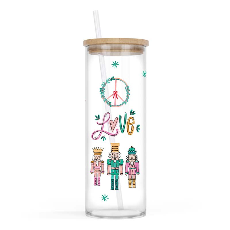 Nutcracker 24oz Glass Cup