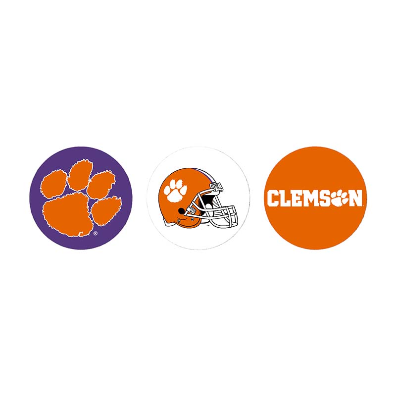 Mini Clemson 3 Pack Buttons