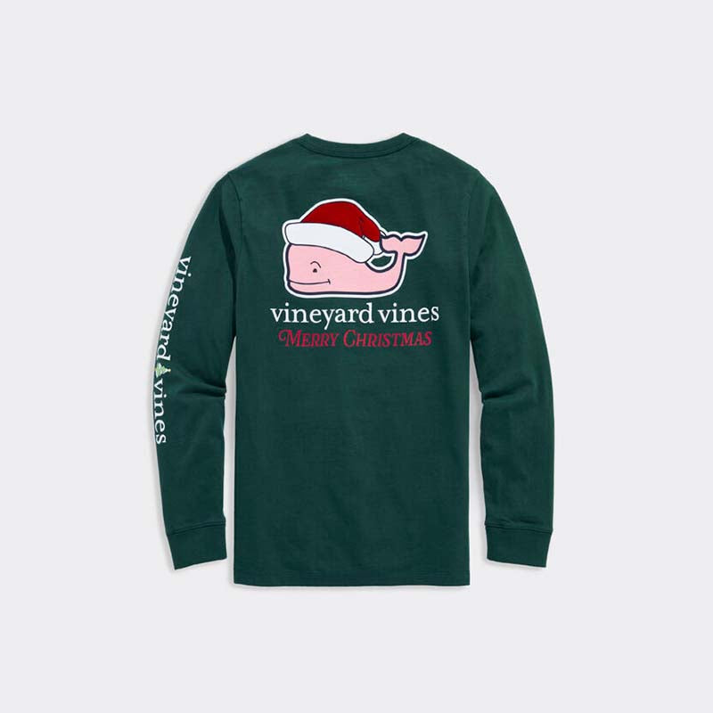 Youth Santa Whale Long Sleeve T-Shirt