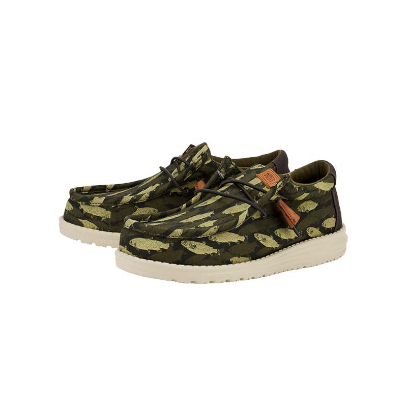 Boys Wally Fish Camo Olive