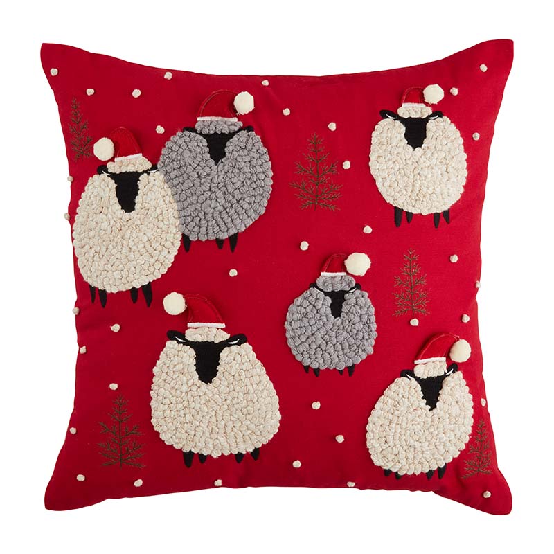 Square Christmas Farm Animal Pillow