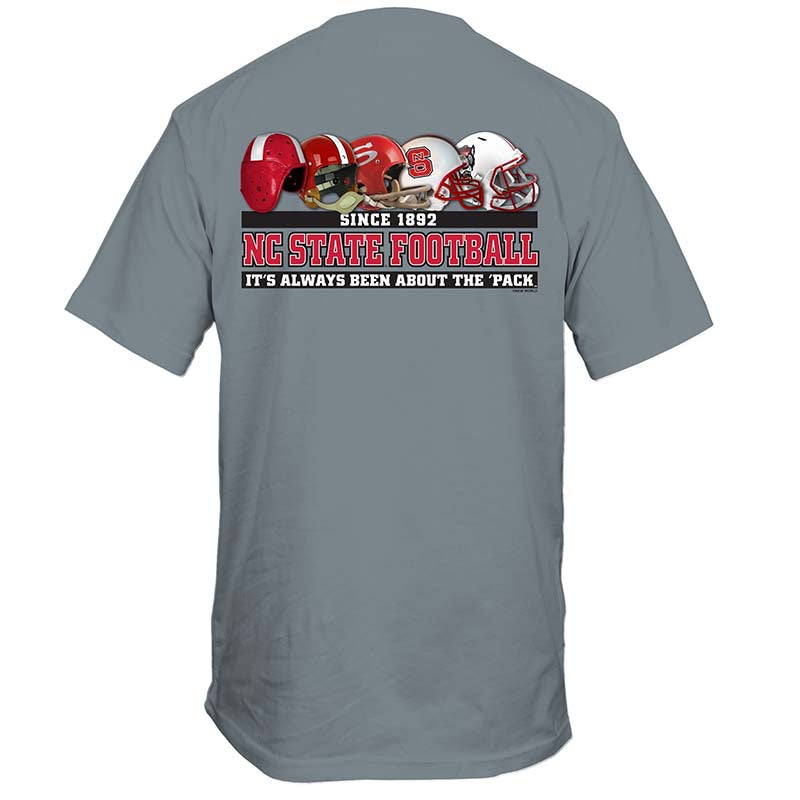 NC State Past and Present Helmets Short Sleeve T-Shirt