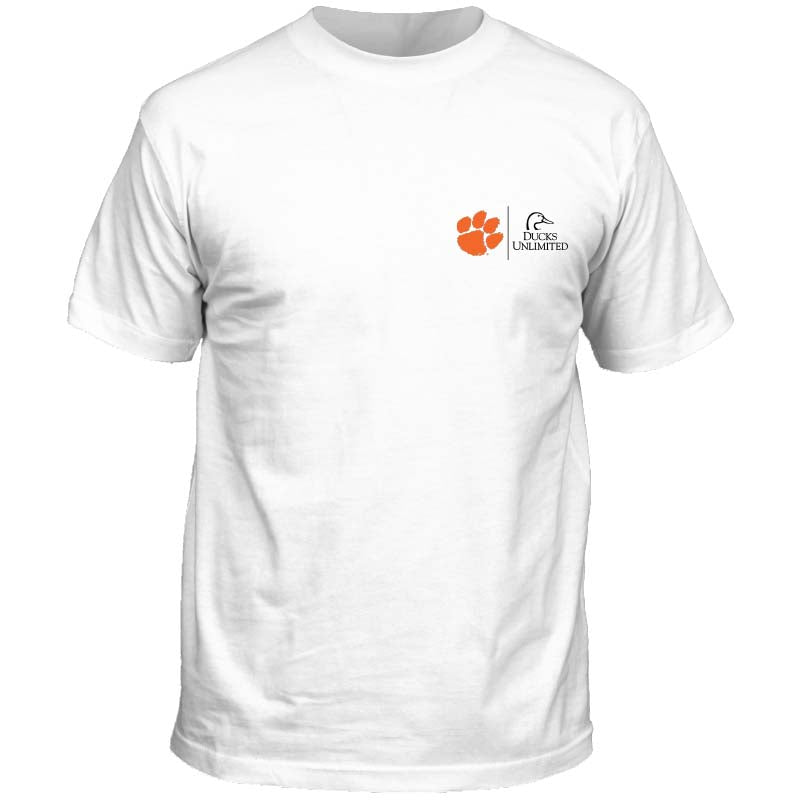 Front shot of Ducks Unlimited Clemson Colorful Sketch Short Sleeve T-Shirt