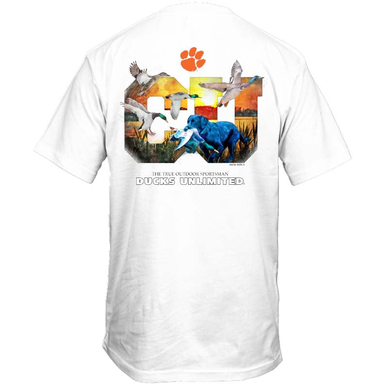 Ducks Unlimited Clemson Colorful Sketch Short Sleeve T-Shirt