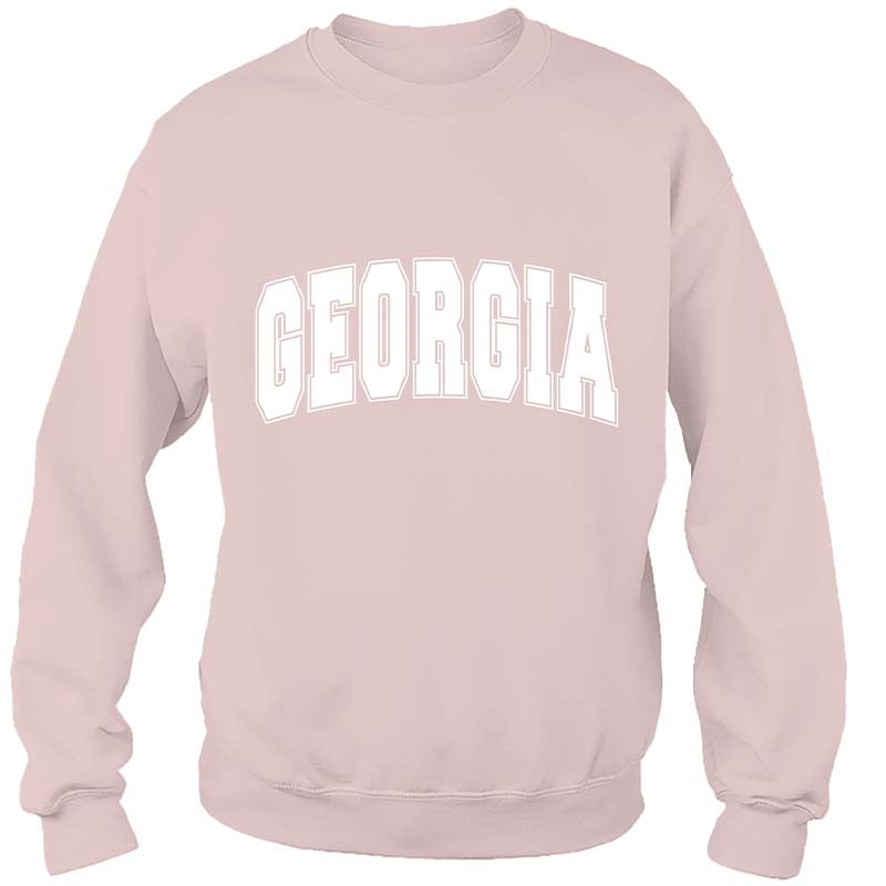 Georgia Bar Arch Crewneck Sweatshirt in Dusty Rose