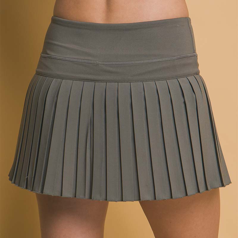 Pleated Skort in Moss