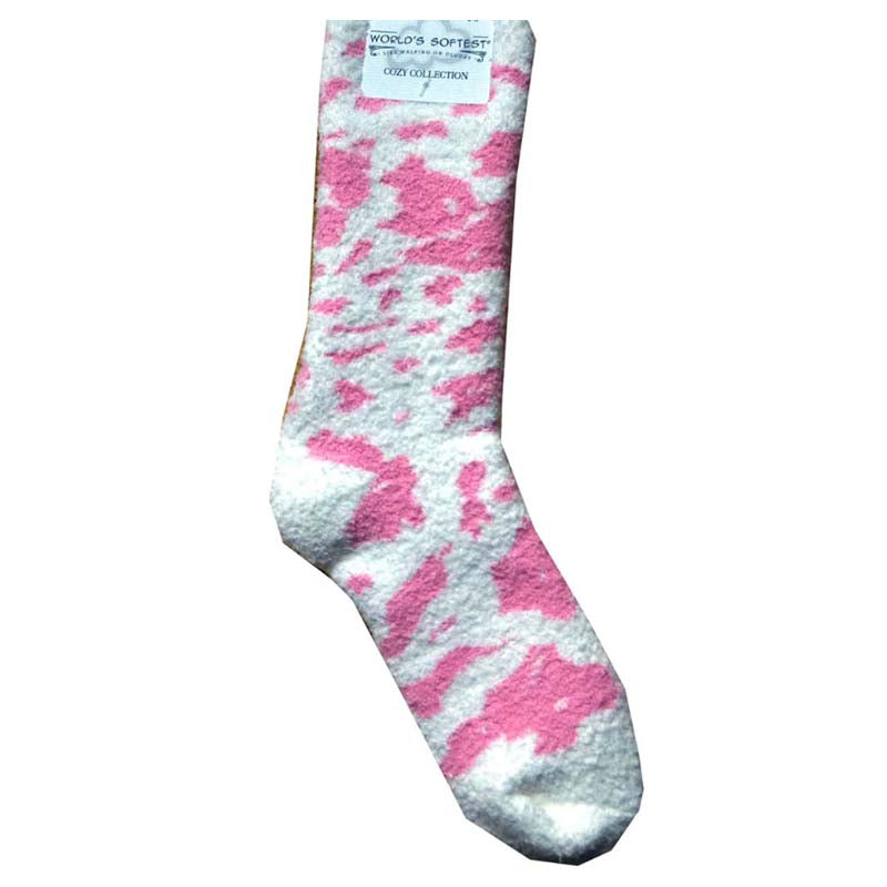 Soft &amp; Cozy Pink Cow Socks