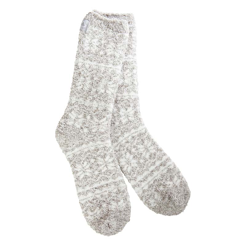 Soft & Cozy Fair Isle Silver Socks