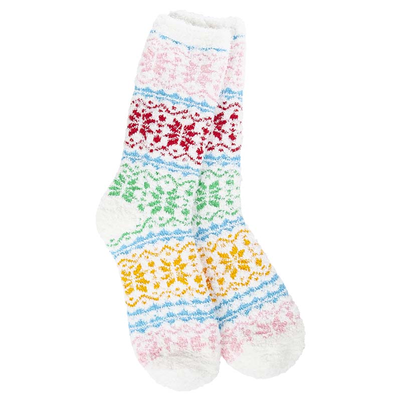 Fair Isle Whimsical Cozy Winter Crew Socks