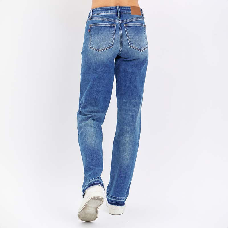 Back shot of WB Detail Straight Dad Jeans