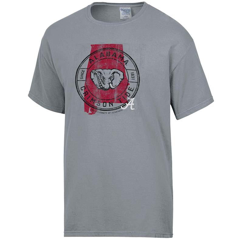 grey alabama crimson tide short sleeve t-shirt