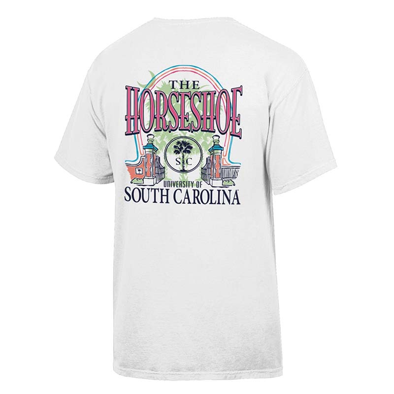 white usc horseshoe short sleeve t-shirt