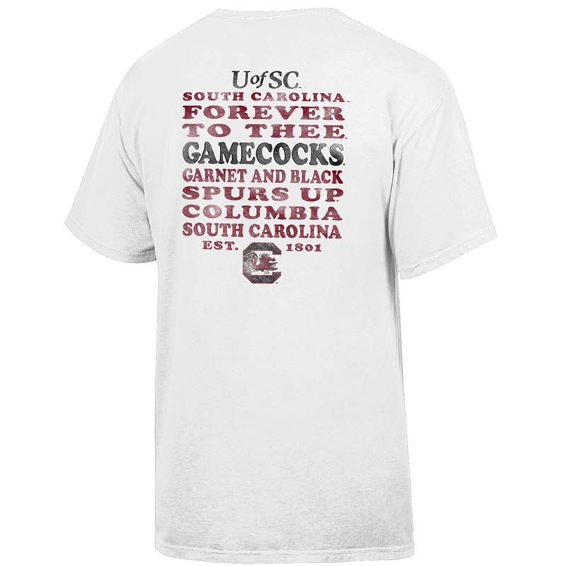 white usc stacked slogan short sleeve t shirt